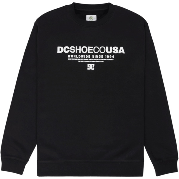 2026 DC Shoes Mens DC Heritage Font Sweatshirt EDYSF03288-KVJ0 - Black